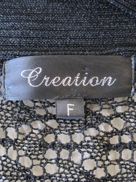 Creation Crochet Knit Cardigan With Tie Front - Picture 3 of 5